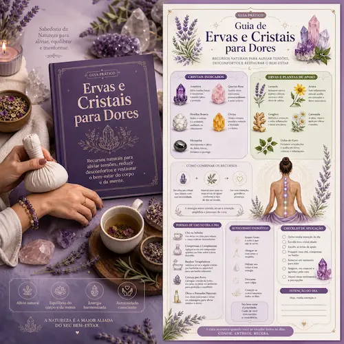 Mockup do protocolo Ervas e Cristais para Dores