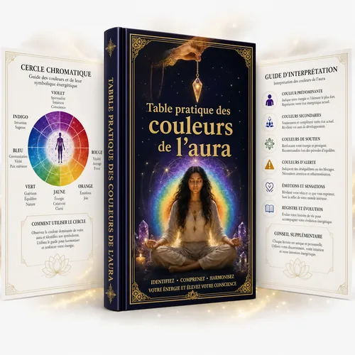 Tableau Pratique des Couleurs de l’Aura avec Pendule